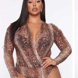 Fashion Nova snake skin bodysuit- New with tags